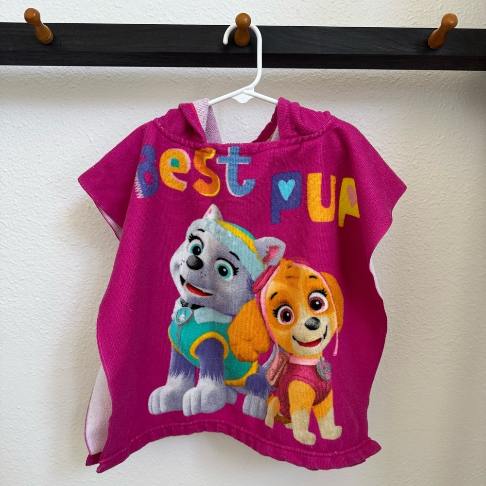 Paw Patrol Pink Hooded Poncho